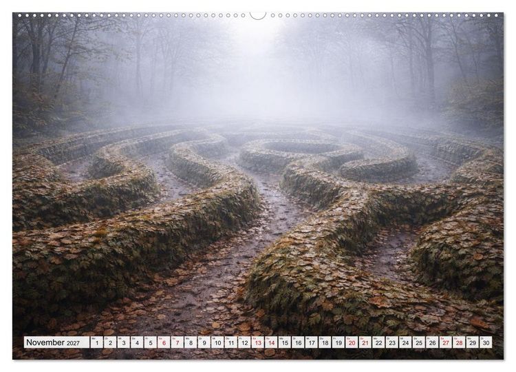 Produktbild: Labyrinth - Die stille Kunst der Umwege (hochwertiger Premium Wandkalender 2027 DIN A2 quer), Kunstdruck in Hochglanz