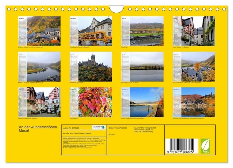 Produktbild: An der wundersch&ouml;nen Mosel (Wandkalender 2026 DIN A4 quer), CALVENDO Monatskalender