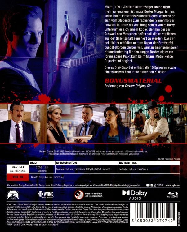 Produktbild: Dexter: Original Sin - Staffel 1 [3 BRs]