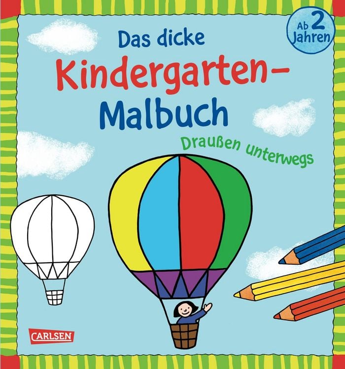 Produktbild: Ausmalbilder f&uuml;r Kita-Kinder: Das dicke Kindergarten-Malbuch: Drau&szlig;en unterwegs