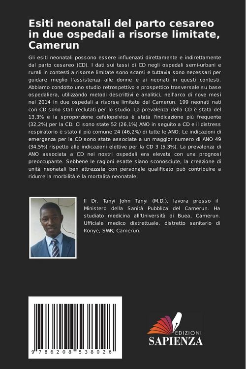 Produktbild: Esiti neonatali del parto cesareo in due ospedali a risorse limitate, Camerun