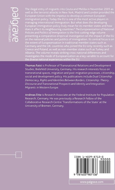 Produktbild: The Europeanization of National Policies and Politics of Immigration