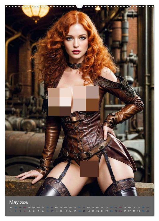 Produktbild: Seductive steampunk divas (Wall Calendar 2026 DIN A2 portrait), CALVENDO 12 Month Wall Calendar
