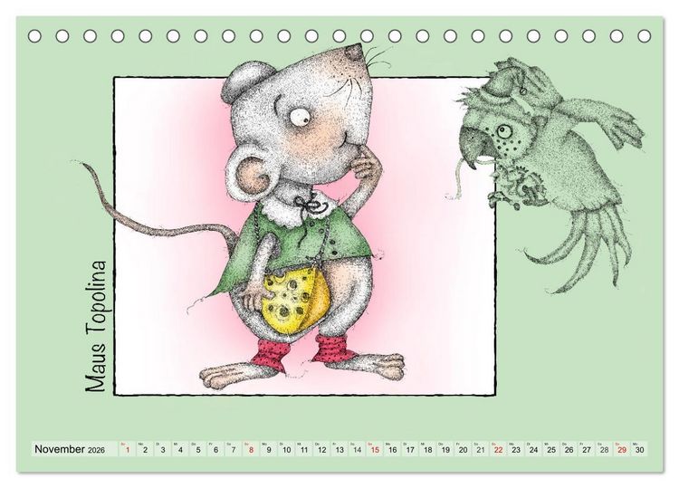 Produktbild: Kater Mizzimo und seine Freunde (Tischkalender 2026 DIN A5 quer), CALVENDO Monatskalender