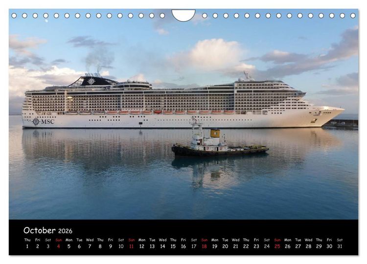 Produktbild: Cruise ships around the world (Wall Calendar 2026 DIN A4 landscape), CALVENDO 12 Month Wall Calendar