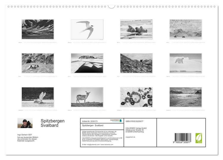 Produktbild: Spitzbergen Svalbard (hochwertiger Premium Wandkalender 2026 DIN A2 quer), Kunstdruck in Hochglanz