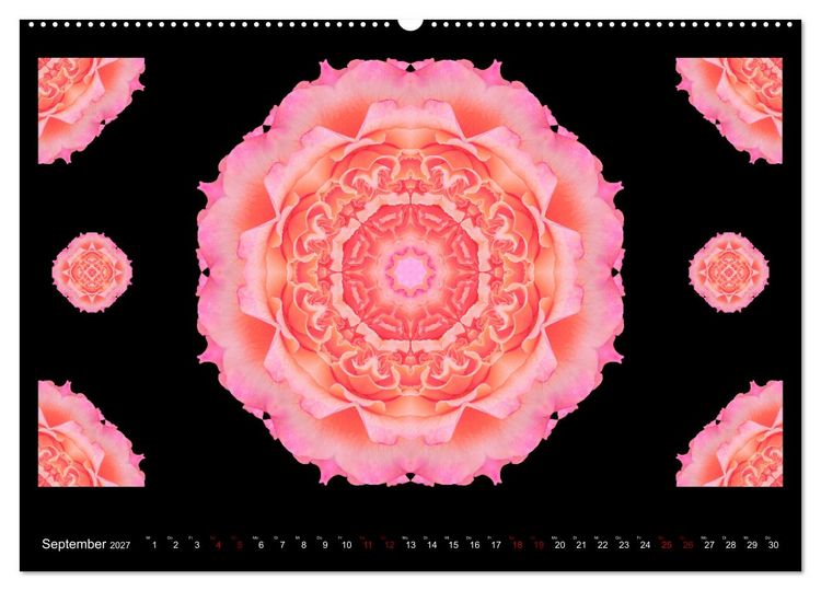 Produktbild: ROSEN MANDALAS (hochwertiger Premium Wandkalender 2027 DIN A2 quer), Kunstdruck in Hochglanz