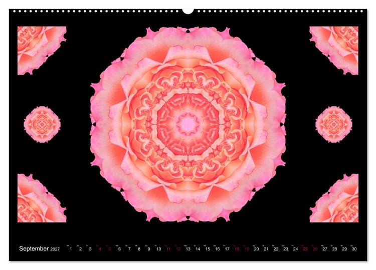 Produktbild: ROSEN MANDALAS (hochwertiger Premium Wandkalender 2027 DIN A2 quer), Kunstdruck in Hochglanz