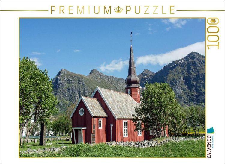 Produktbild: CALVENDO Puzzle Ein Motiv aus dem Kalender Die sch&ouml;nsten Kirchen der Lofoten | 1000 Teile Lege-Gr&ouml;&szlig;e 64x48cm Foto-Puzzle f&uuml;r gl&uuml;ckliche Stunden