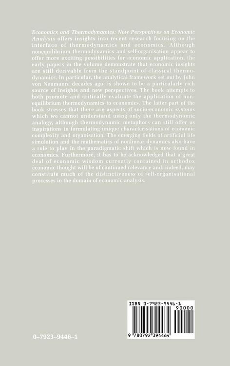 Produktbild: Economics and Thermodynamics