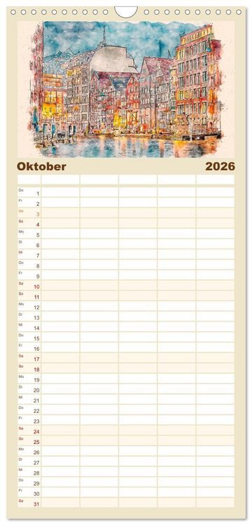 Produktbild: Familienplaner 2026 - Hamburg - malerische Metropole mit 5 Spalten (Wandkalender, 21 x 45 cm) CALVENDO