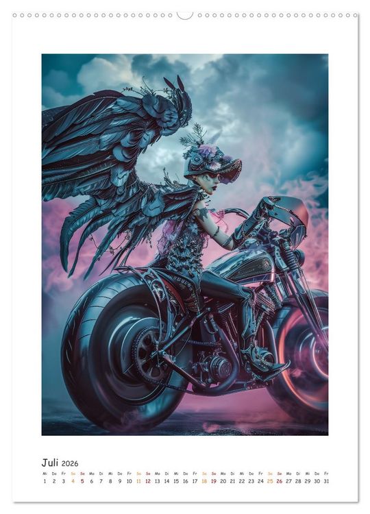Produktbild: Fahrt ins Abenteuer - Angel-Bikerinnen erkunden die Welt (hochwertiger Premium Wandkalender 2026 DIN A2 hoch), Kunstdruck in Hochglanz