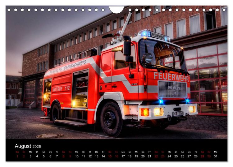 Produktbild: Berufsfeuerwehr Braunschweig (Wandkalender 2026 DIN A4 quer), CALVENDO Monatskalender