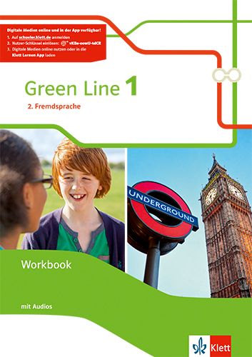 Produktbild: Green Line 1. Ausgabe 2. Fremdsprache ab 2018. Workbook mit  Audios Klasse 6