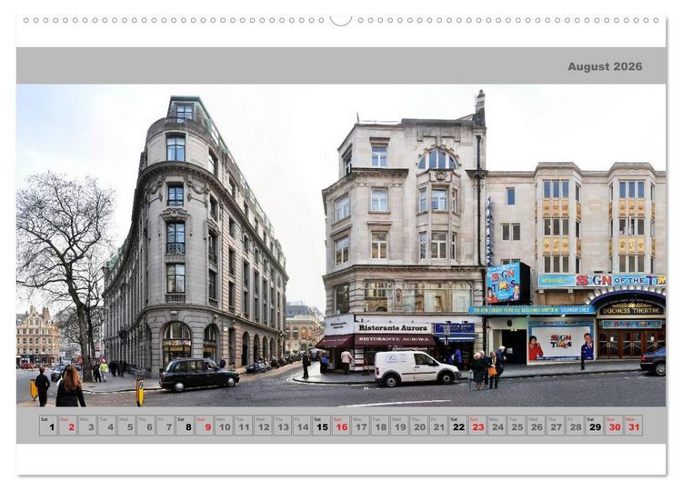 Produktbild: London Street Fronts 2026 / UK-Version (High Quality Premium Wall Calendar 2026 DIN A2 landscape),CALVENDO 12 Month Wall Calendar