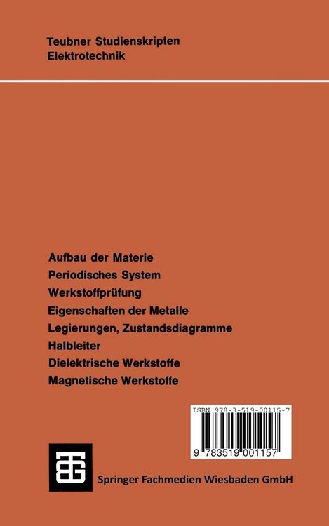Produktbild: Werkstoffe der Elektrotechnik