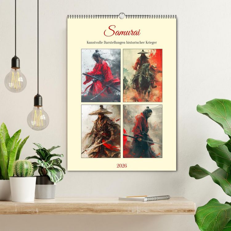 Produktbild: Samurai. Kunstvolle Darstellungen historischer Krieger (Wandkalender 2026 DIN A2 hoch), CALVENDO Monatskalender