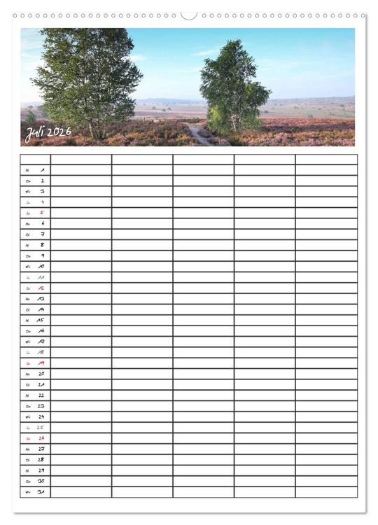 Produktbild: L&uuml;neburger Heide - Faszinierend sch&ouml;n (hochwertiger Premium Wandkalender 2026 DIN A2 hoch), Kunstdruck in Hochglanz