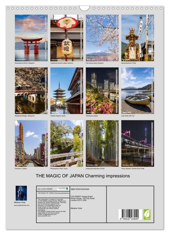 Produktbild: THE MAGIC OF JAPAN Charming impressions (Wall Calendar 2026 DIN A3 portrait), CALVENDO 12 Month Wall Calendar