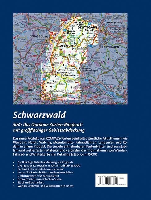 Produktbild: KOMPASS Outdoor-Karte Ringbuch Schwarzwald 1:35.000