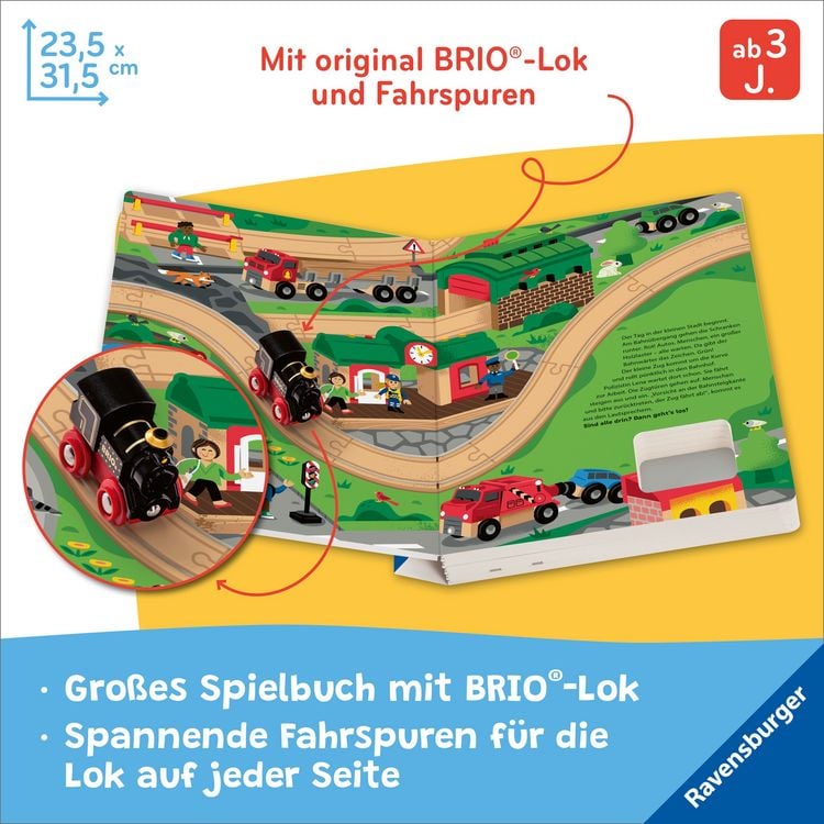 Produktbild: BRIO World: Mein Zug-Buch - Gro&szlig;es Vorlese-Spielbuch mit original BRIO-Zug und Gleisspuren auf jeder Seite