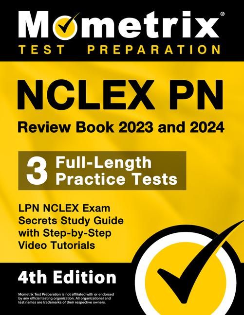 Produktbild: NCLEX PN Review Book 2023 and 2024 - 3 Full-Length Practice Tests, LPN NCLEX Exam Secrets Study Guide with Step-By-Step Video Tutorials
