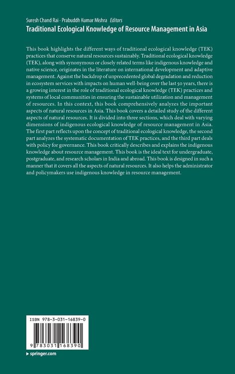 Produktbild: Traditional Ecological Knowledge of Resource Management in Asia
