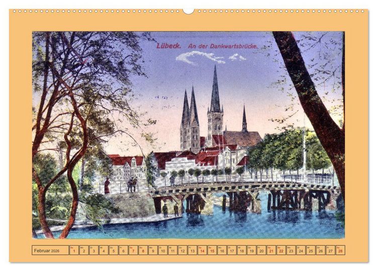 Produktbild: Gru&szlig; aus L&uuml;beck (hochwertiger Premium Wandkalender 2026 DIN A2 quer), Kunstdruck in Hochglanz