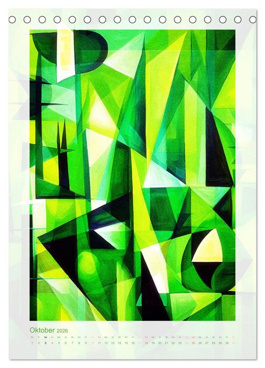 Produktbild: Licht und Schatten . Cubism Wall Art (Tischkalender 2026 DIN A5 hoch), CALVENDO Monatskalender