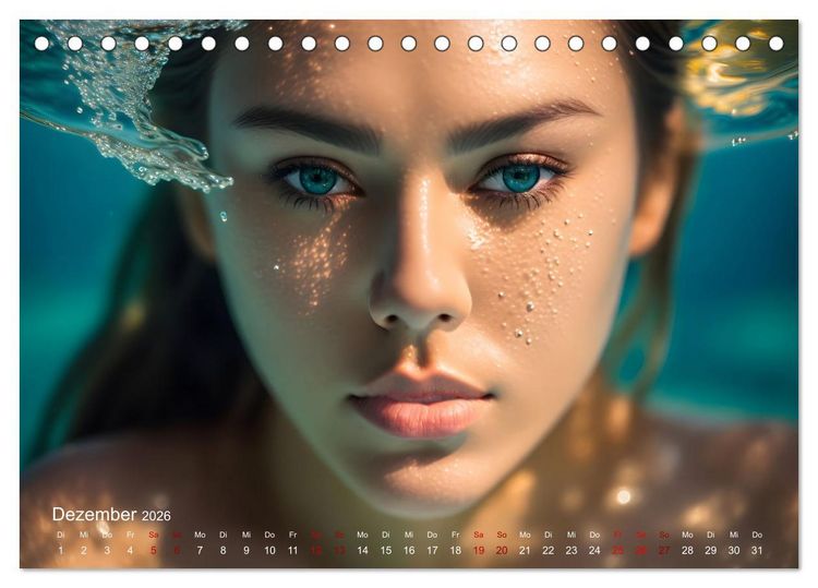 Produktbild: Models unter Wasser (Tischkalender 2026 DIN A5 quer), CALVENDO Monatskalender