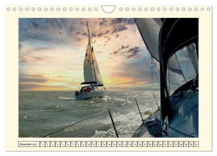 Produktbild: Segeln im Sonnenuntergang (Wandkalender 2027 DIN A4 quer), CALVENDO Monatskalender