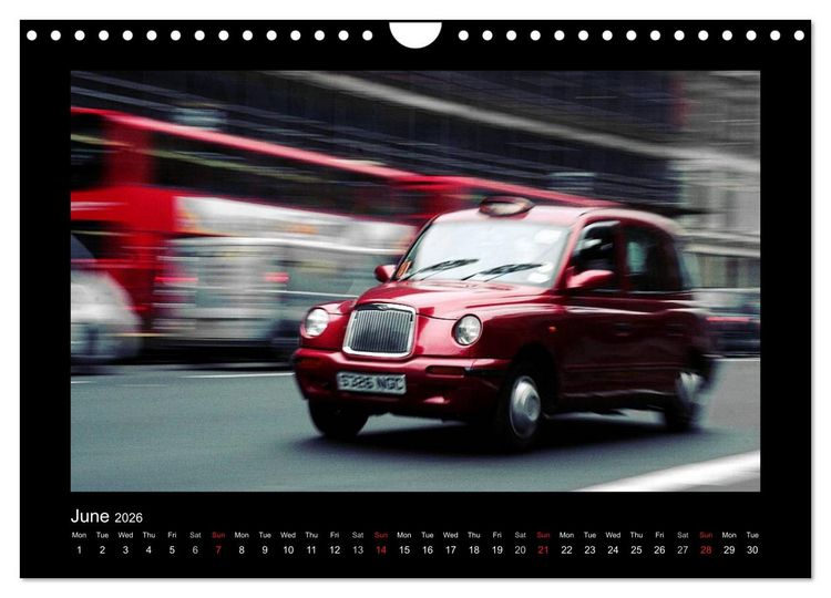 Produktbild: Taxis in London / UK-Version (Wall Calendar 2026 DIN A4 landscape), CALVENDO 12 Month Wall Calendar
