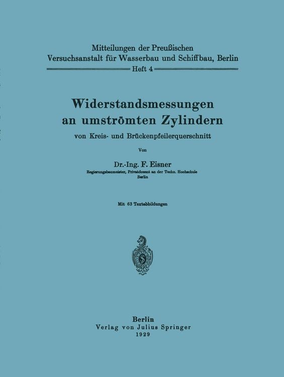 Produktbild: Widerstandsmessungen an umstr&ouml;mten Zylindern von Kreis- und Br&uuml;ckenpfeilerquerschnitt