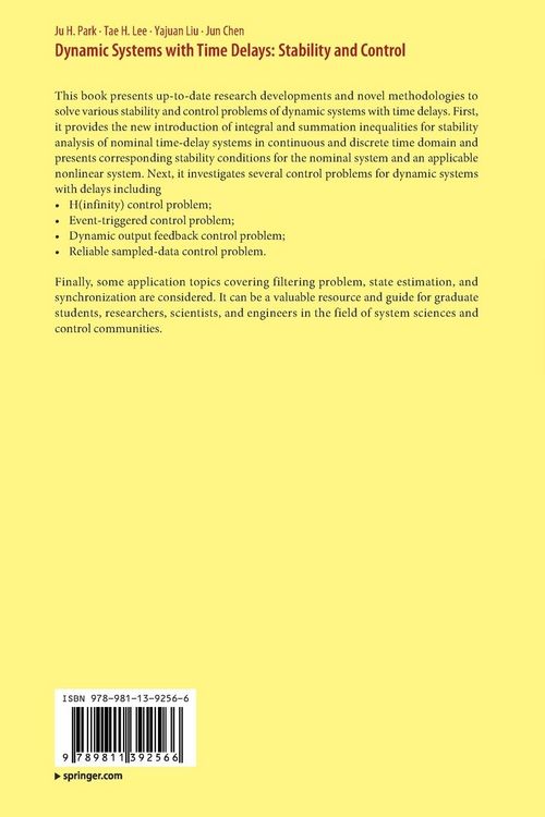 Produktbild: Dynamic Systems with Time Delays: Stability and Control