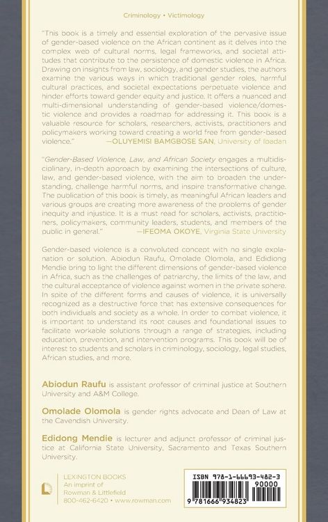 Produktbild: Gender-Based Violence, Law, and African Society