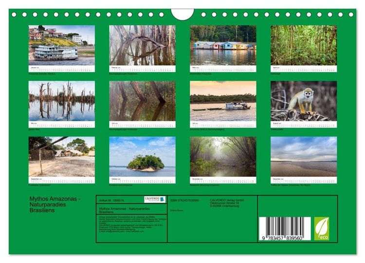 Produktbild: Mythos Amazonas - Naturparadies Brasiliens (Wandkalender 2026 DIN A4 quer), CALVENDO Monatskalender