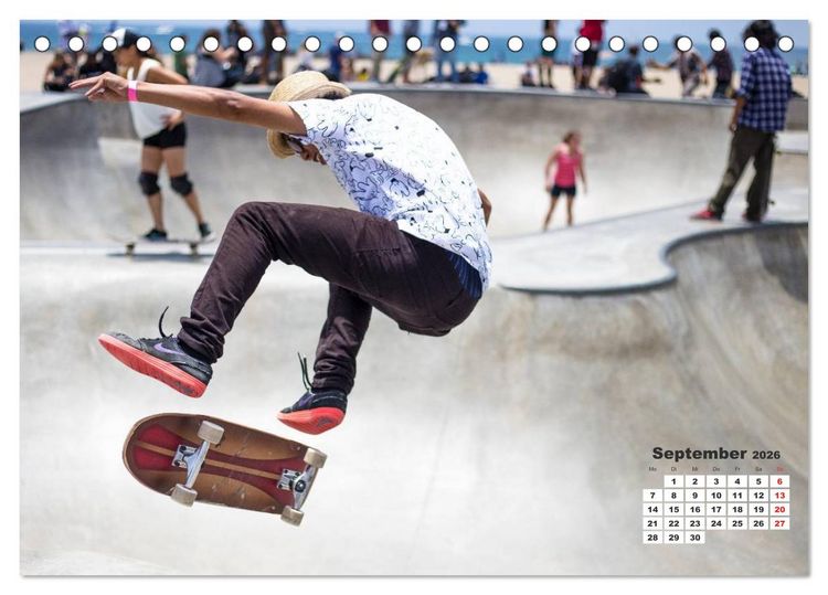 Produktbild: Skater. Skateboarding-Impressionen (Tischkalender 2026 DIN A5 quer), CALVENDO Monatskalender