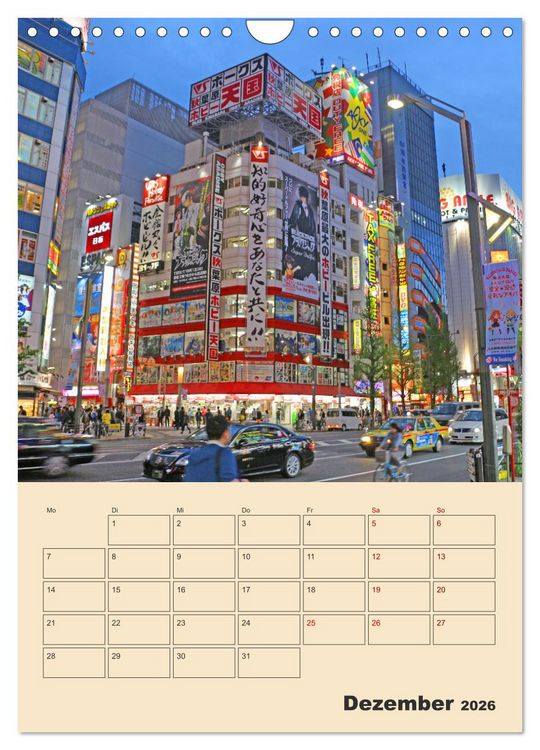Produktbild: Tokio - Terminplaner (Wandkalender 2026 DIN A4 hoch), CALVENDO Monatskalender
