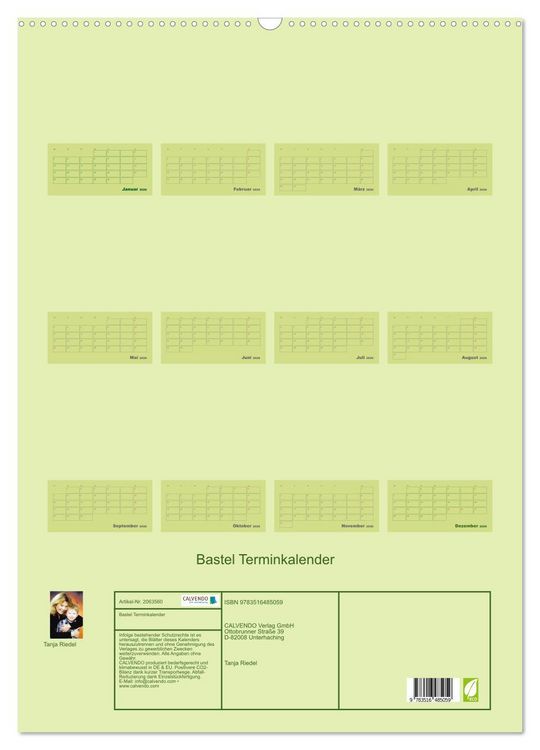 Produktbild: Bastel Terminkalender (Wandkalender 2026 DIN A2 hoch), CALVENDO Monatskalender