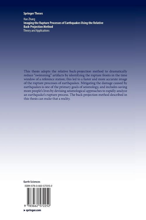 Produktbild: Imaging the Rupture Processes of Earthquakes Using the Relative Back-Projection Method
