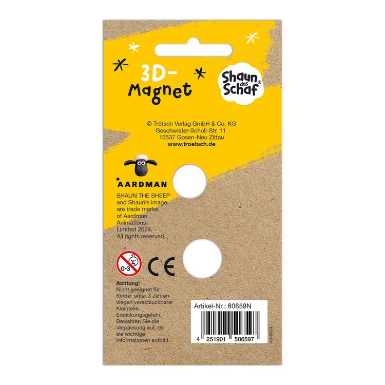 Produktbild: Tr&ouml;tsch Shaun das Schaf 3D-Magnet stehend