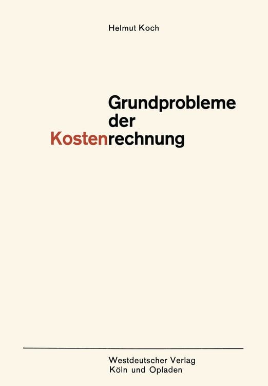 Produktbild: Grundprobleme der Kostenrechnung