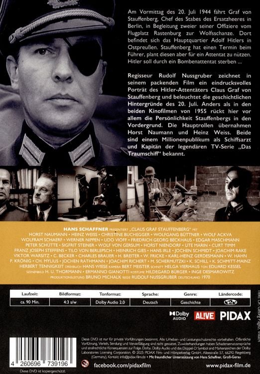 Produktbild: Claus Graf Stauffenberg - Portr&auml;t eines Attent&auml;ters / Eindrucksvolles Portr&auml;t des Hitler-Attent&auml;ters mit Starbesetzung (Pidax Historien-Klassiker)