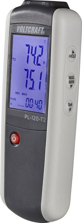 Produktbild: VOLTCRAFT PL-120 T2 Temperatur-Messger&auml;t -200 - +1372&deg;C F&uuml;hler-Typ K, J