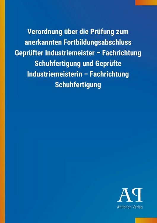 Produktbild: Verordnung &uuml;ber die Pr&uuml;fung zum anerkannten Fortbildungsabsc