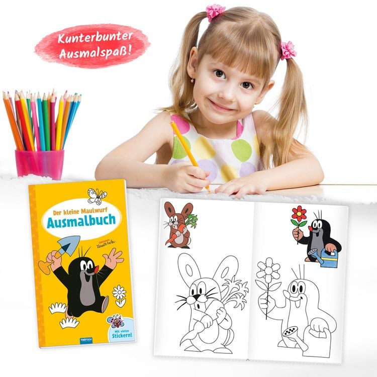 Produktbild: Tr&ouml;tsch Der kleine Maulwurf Ausmalbuch mit Stickern