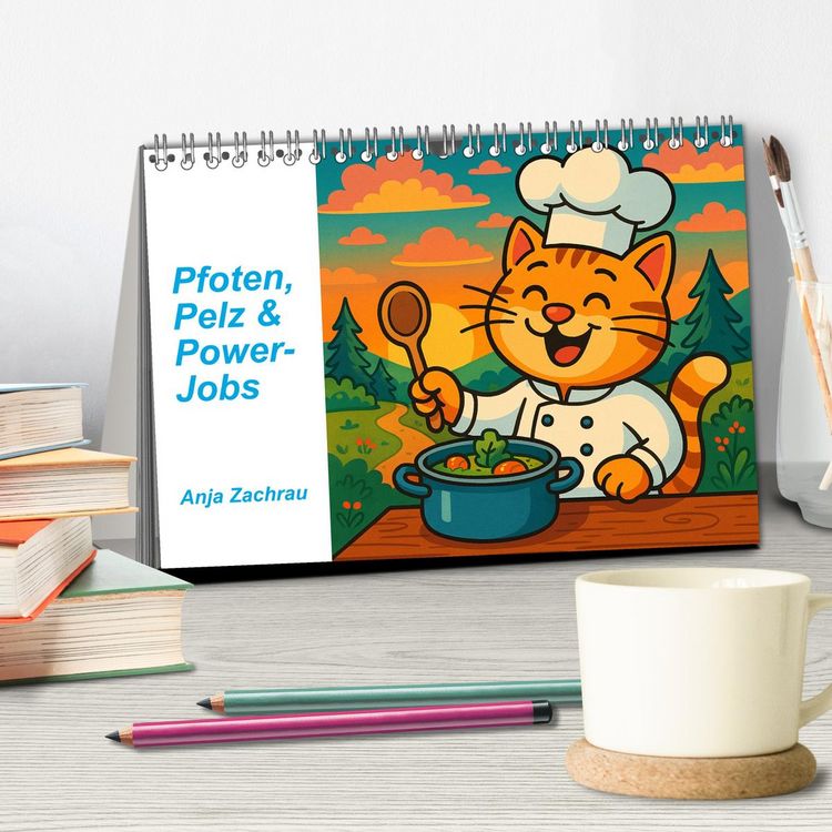 Produktbild: Pfoten, Pelz & Power-Jobs (Tischkalender 2026 DIN A5 quer), CALVENDO Monatskalender