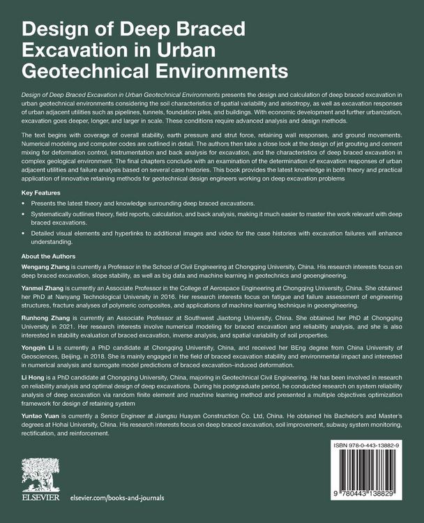 Produktbild: Design of Deep Braced Excavation in Urban Geotechnical Environments