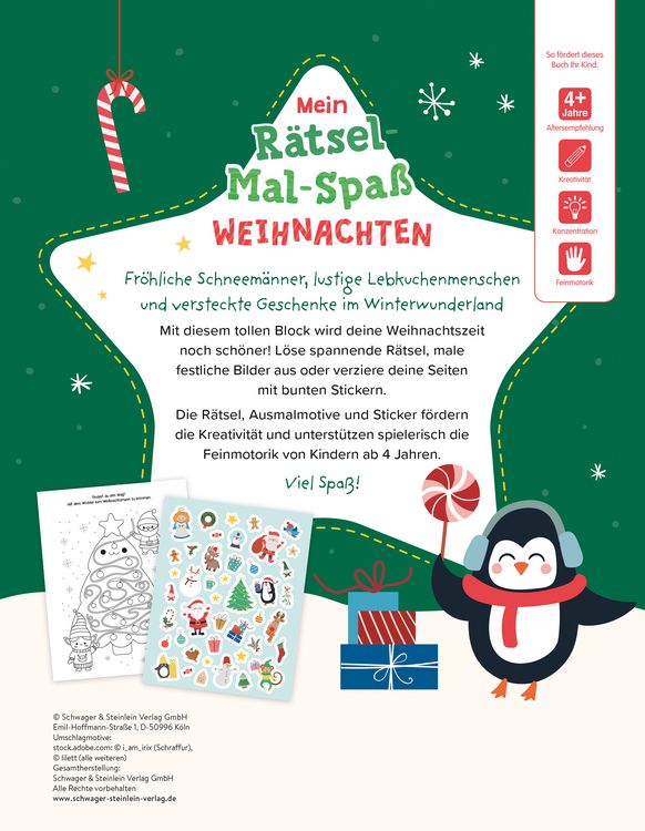 Produktbild: Mein R&auml;tsel-Mal-Spa&szlig; Weihnachten