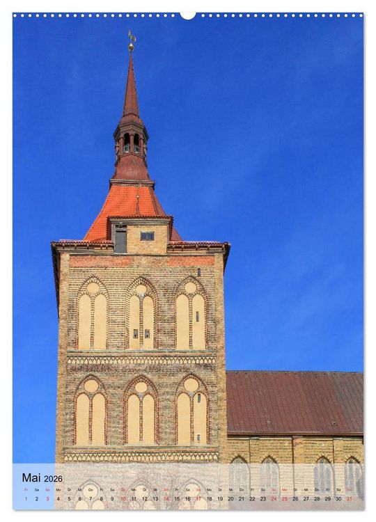Produktbild: Hansestadt Rostock - Sehensw&uuml;rdigkeiten der Ostseemetropole (hochwertiger Premium Wandkalender 2026 DIN A2 hoch), Kunstdruck in Hochglanz
